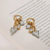 Mixed Metals Heart Charms Earrings