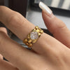 White Stone Statement Ring