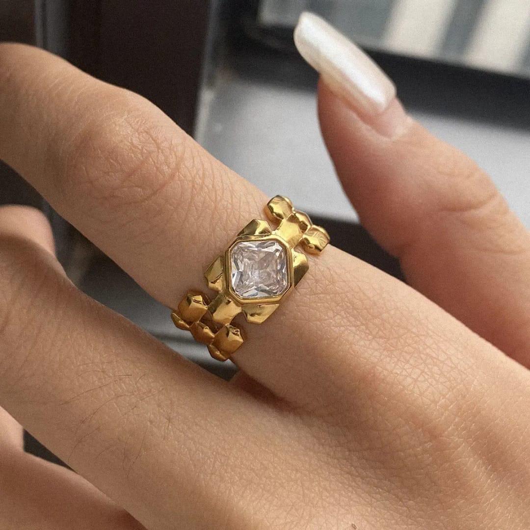 White Stone Statement Ring