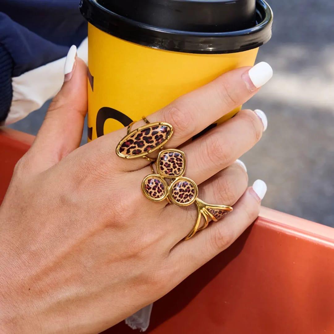 Leopard Print Luxe Waterproof Rings
