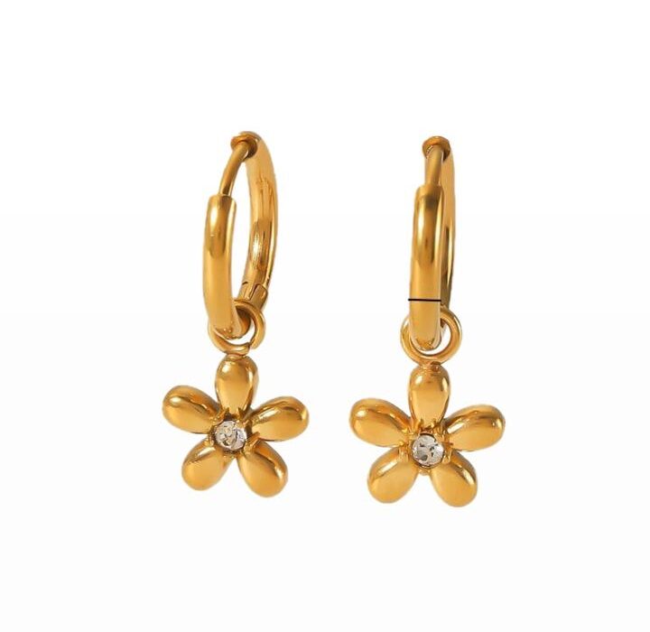 Flower Hoops Earrings
