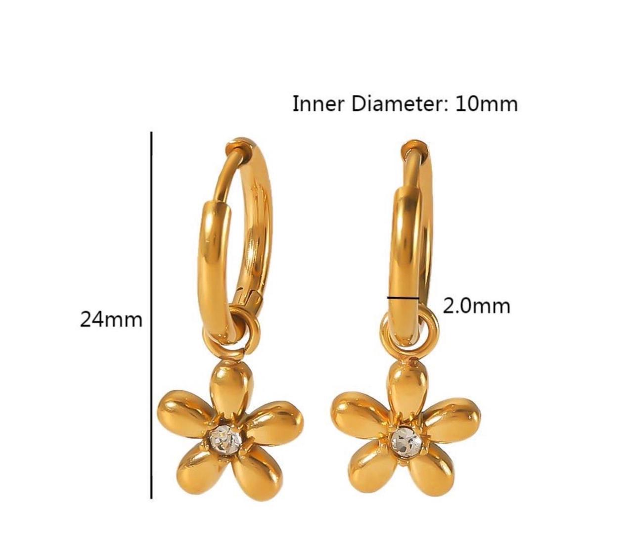 Flower Hoops Earrings