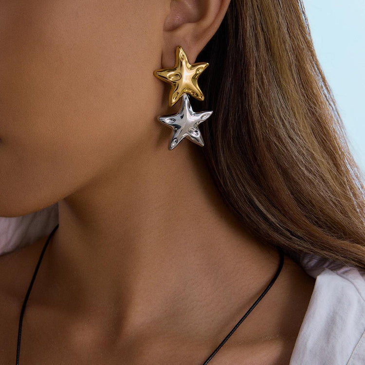 Starfish Mix Metals Waterproof Earrings