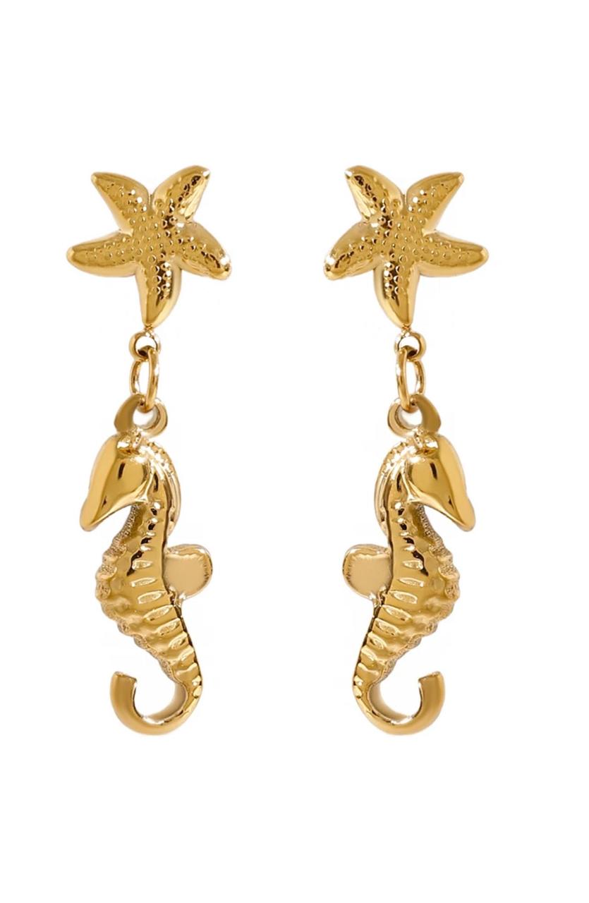 Starfish Seahorse Waterproof Earrings