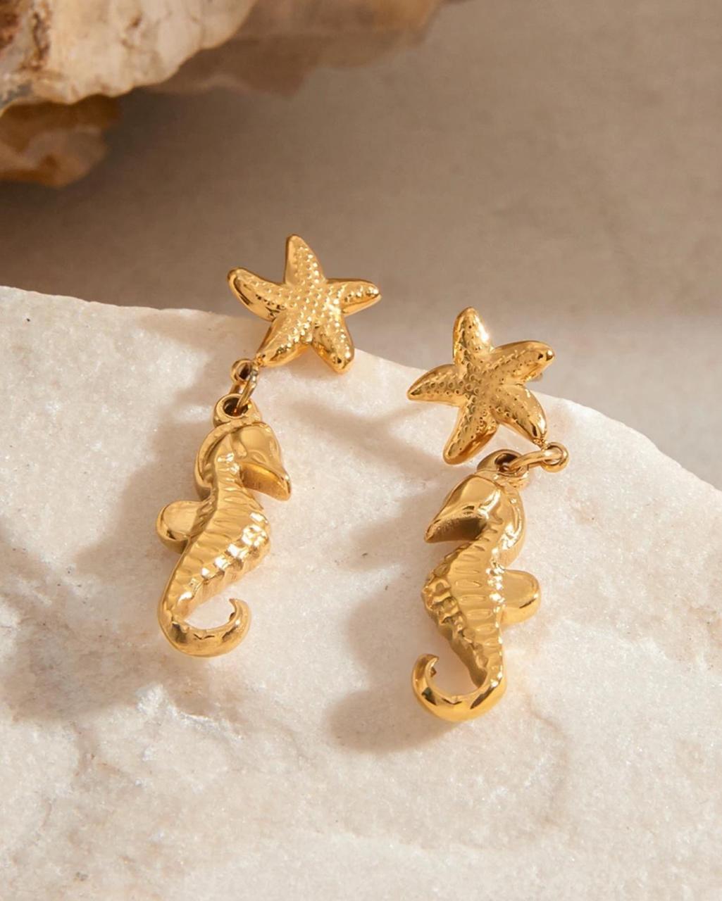 Starfish Seahorse Waterproof Earrings