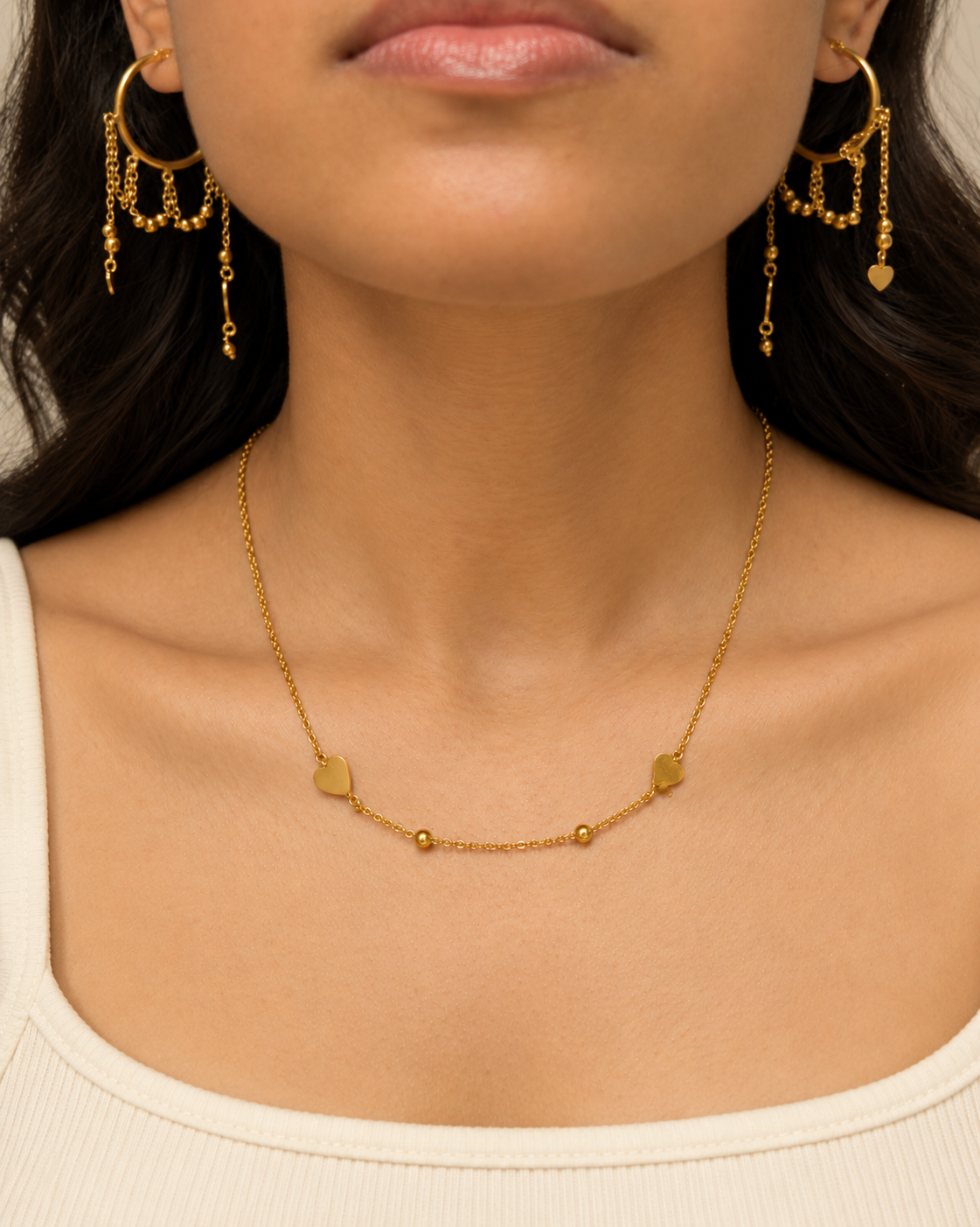 Paired Heart Necklace