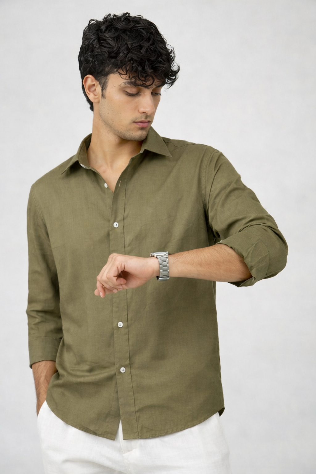 Olive Green Kiro Full-Sleeved Shirt