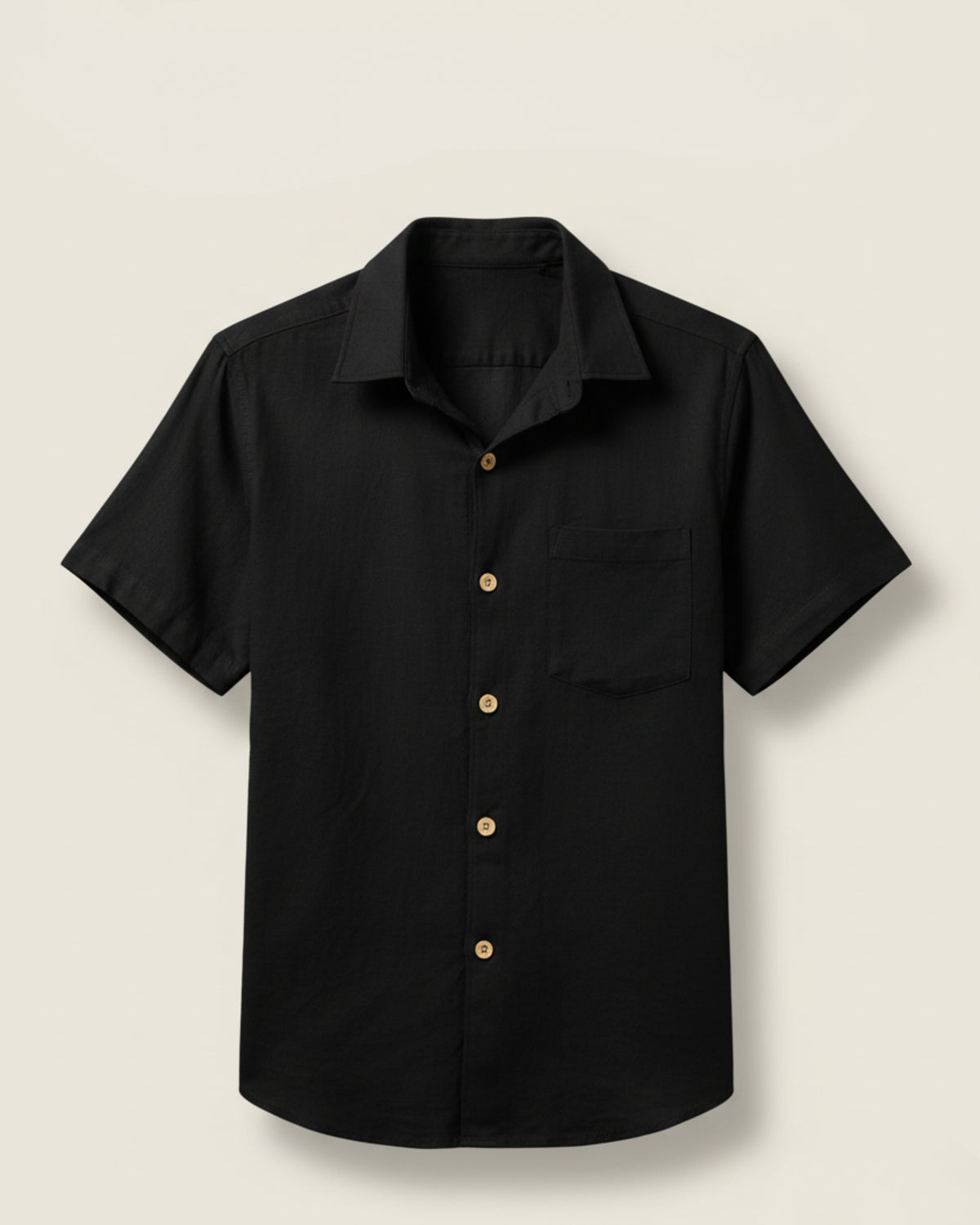 Black Kiro Half-Sleeved Shirt