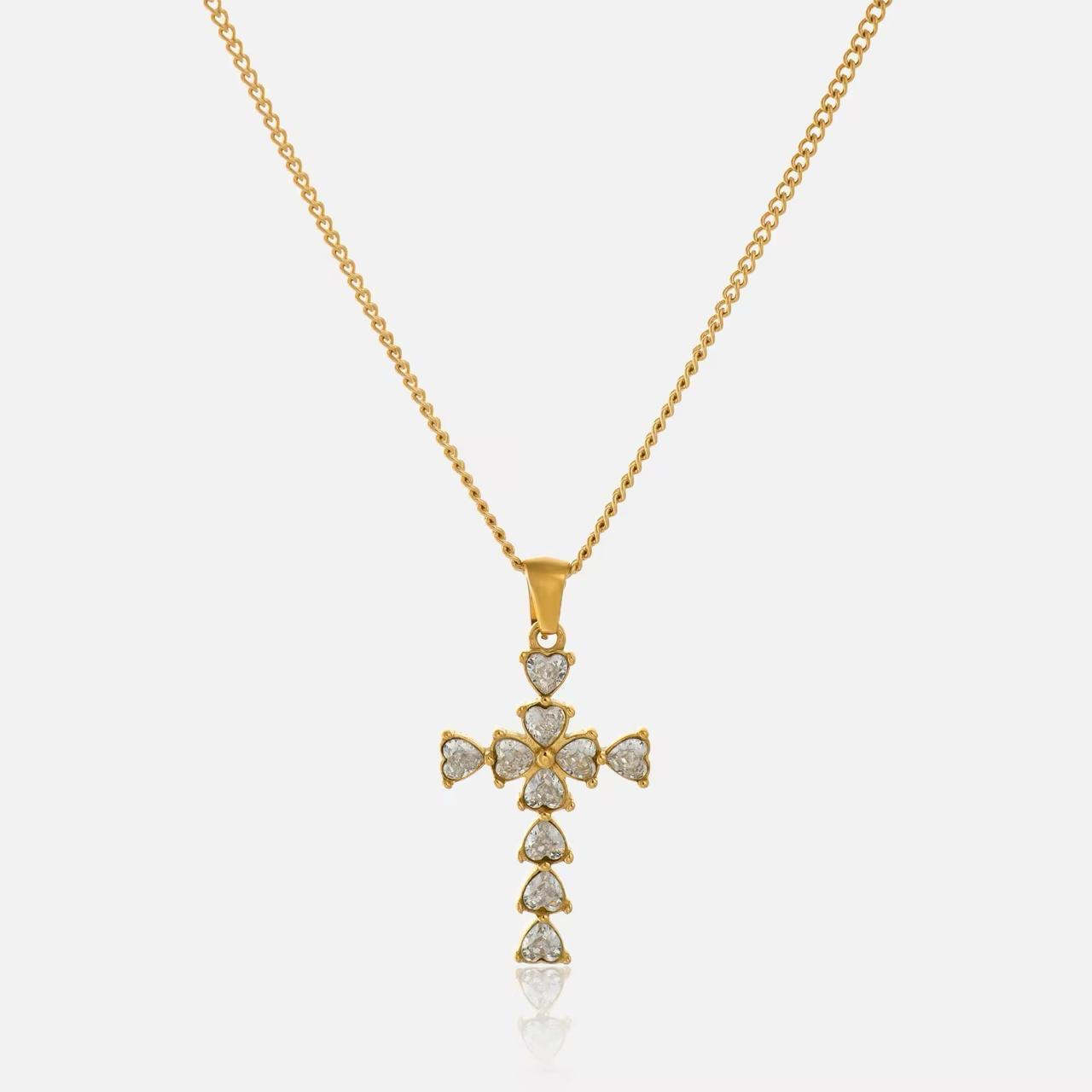 Studded Cross Waterproof Pendant