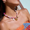 Pink Charm Waterproof Scarf Necklace