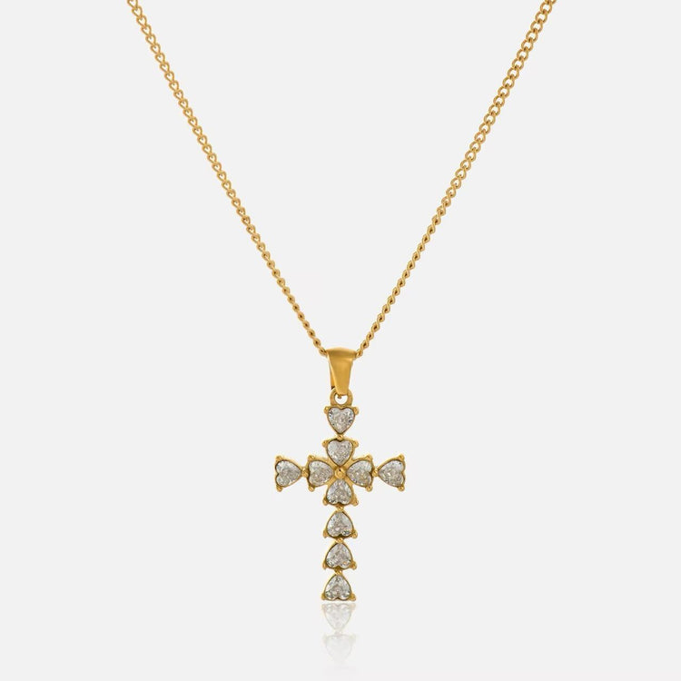Studded Cross Waterproof Pendant