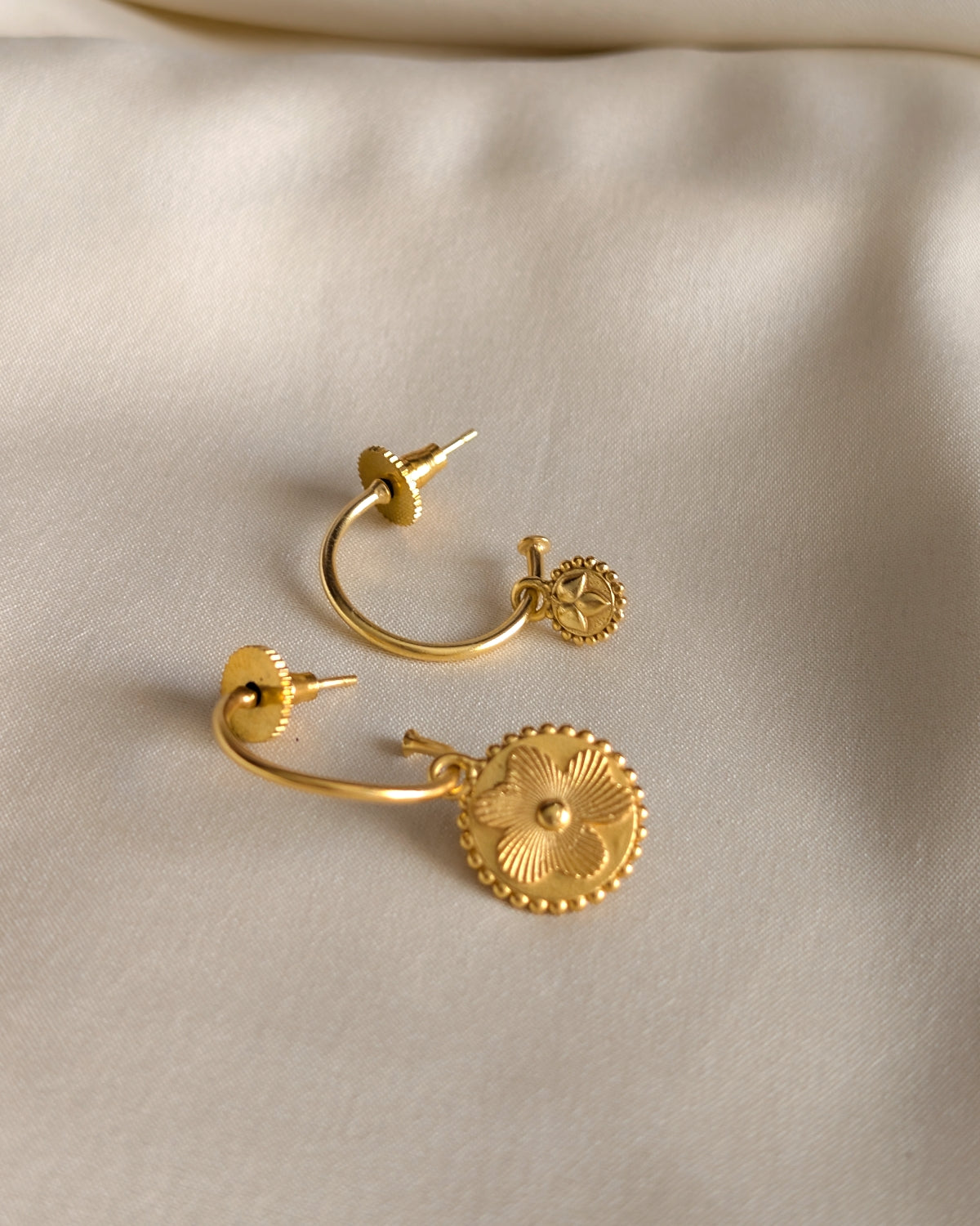 Tender Bloom Mismatched Hoops
