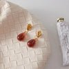 Brown Resin Drop Waterproof Earrings