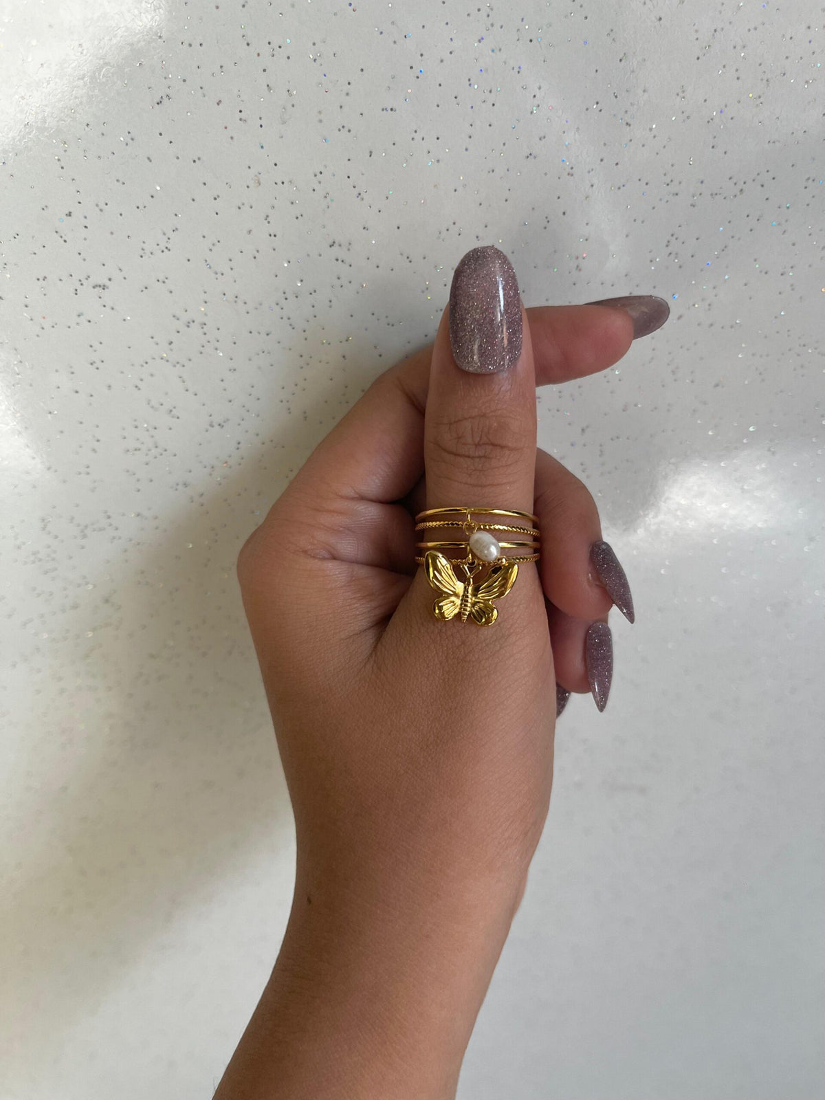 Butterfly Pearl Waterproof Ring