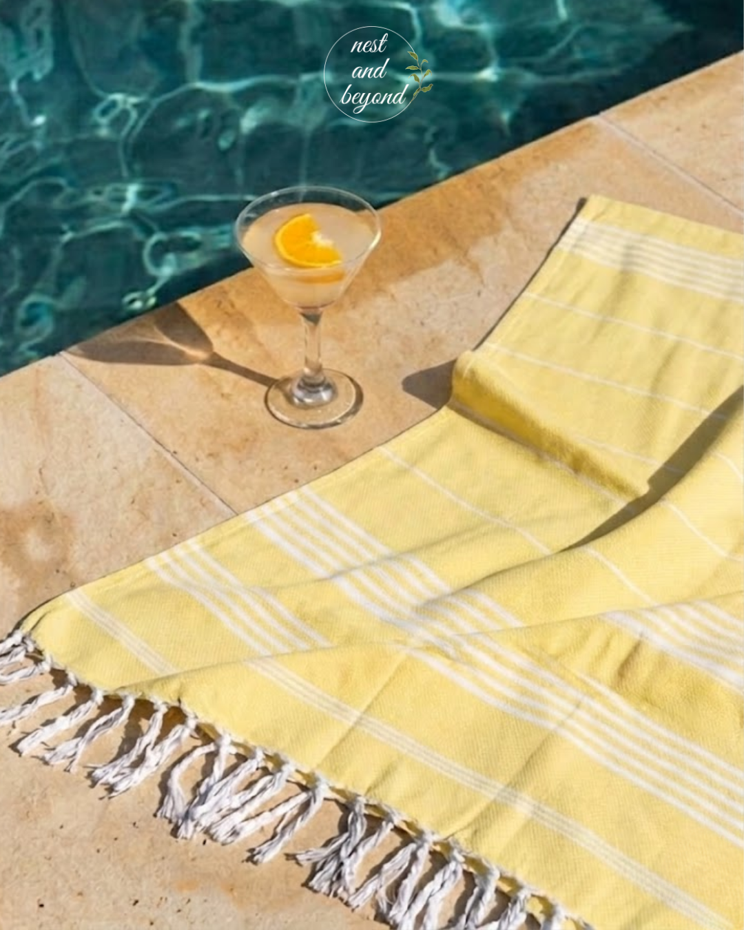 'Yellow Minimalist' Bamboo towel