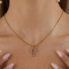 Pink Mini Heart  Charm Minimal Necklace