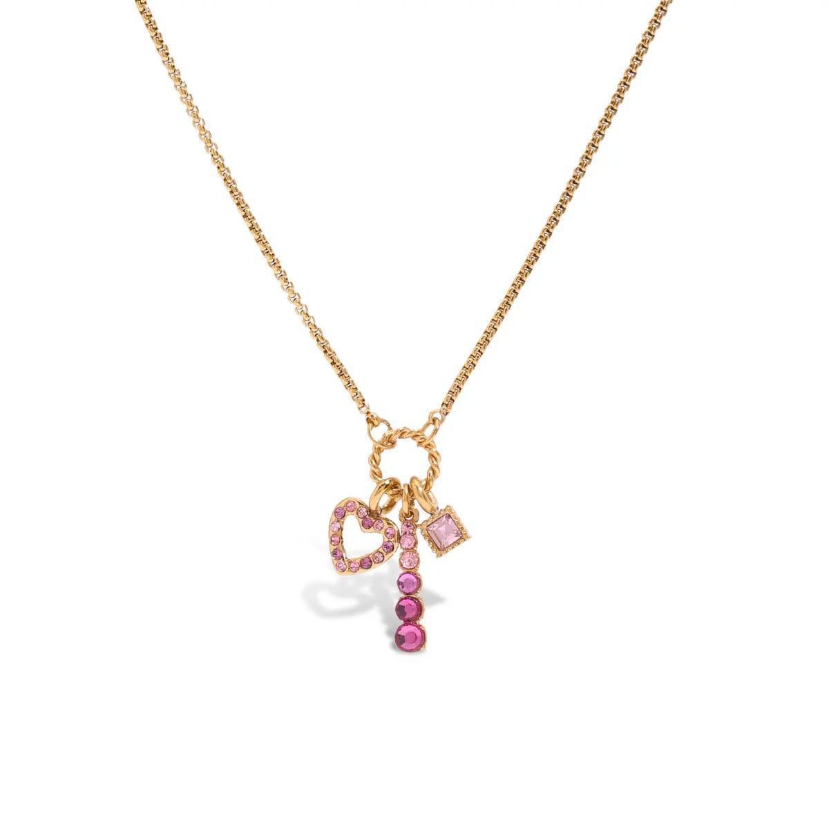 Pink Mini Heart  Charm Minimal Necklace