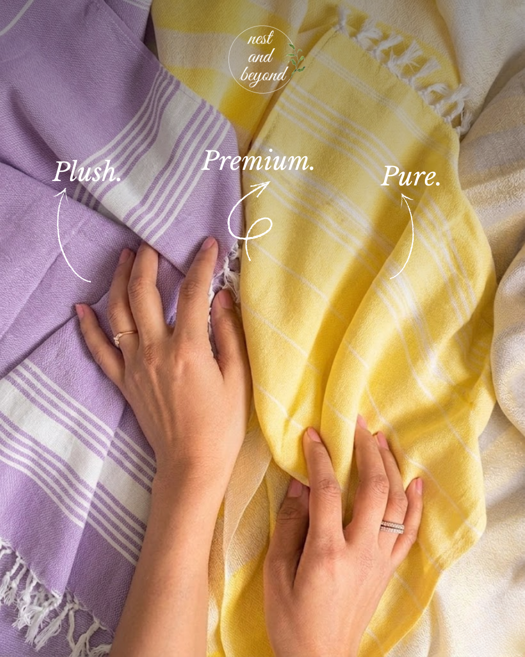 'Yellow Minimalist' Bamboo towel