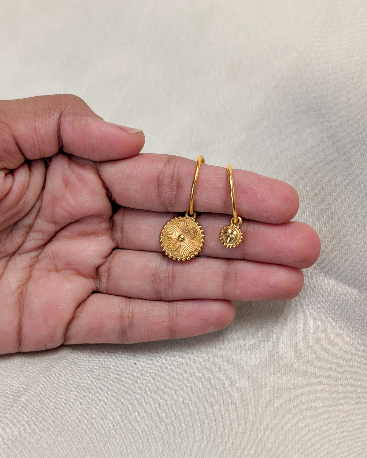 Tender Bloom Mismatched Hoops