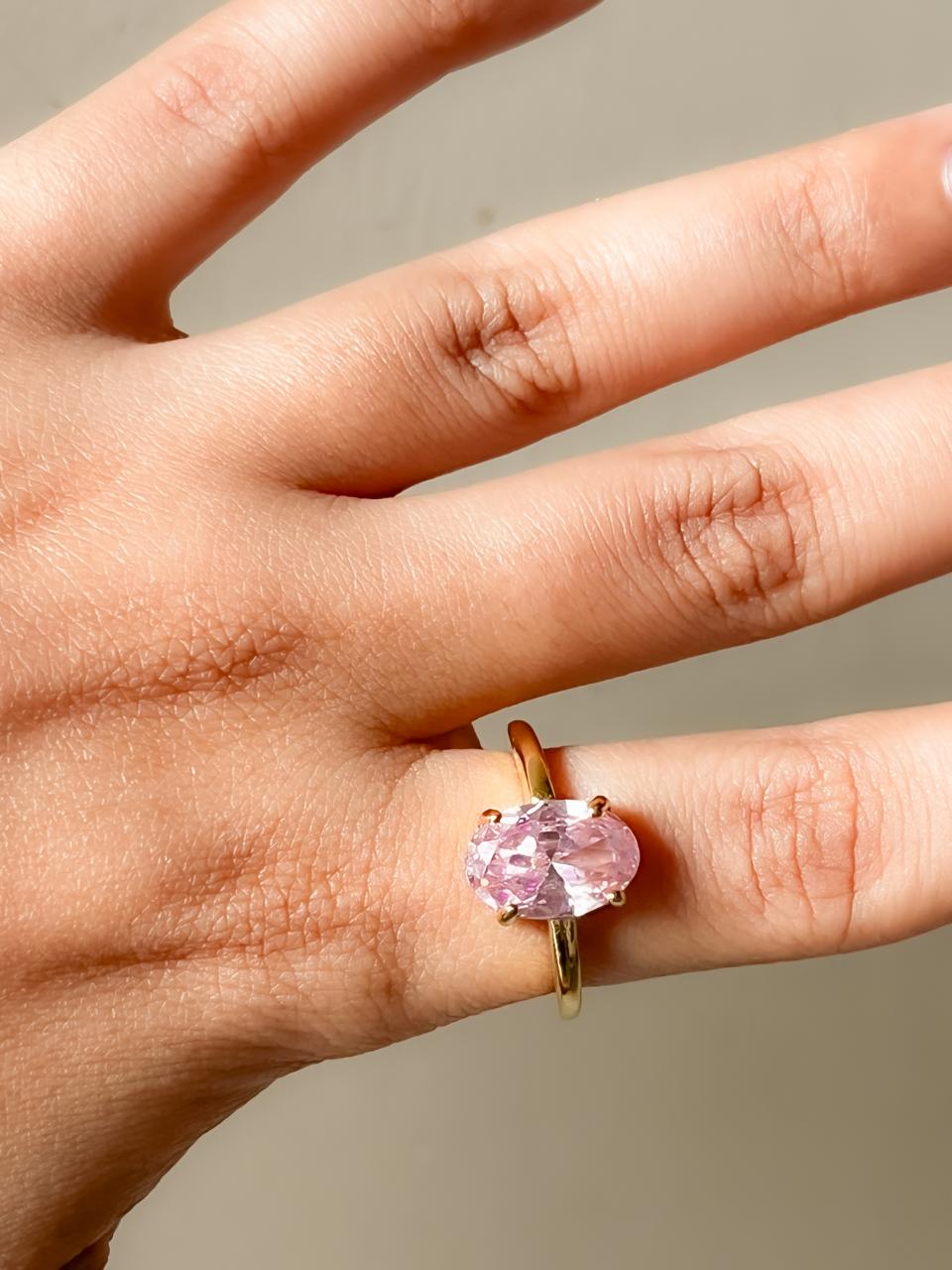 Pink Solitaire Ring