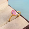 Pink Solitaire Ring