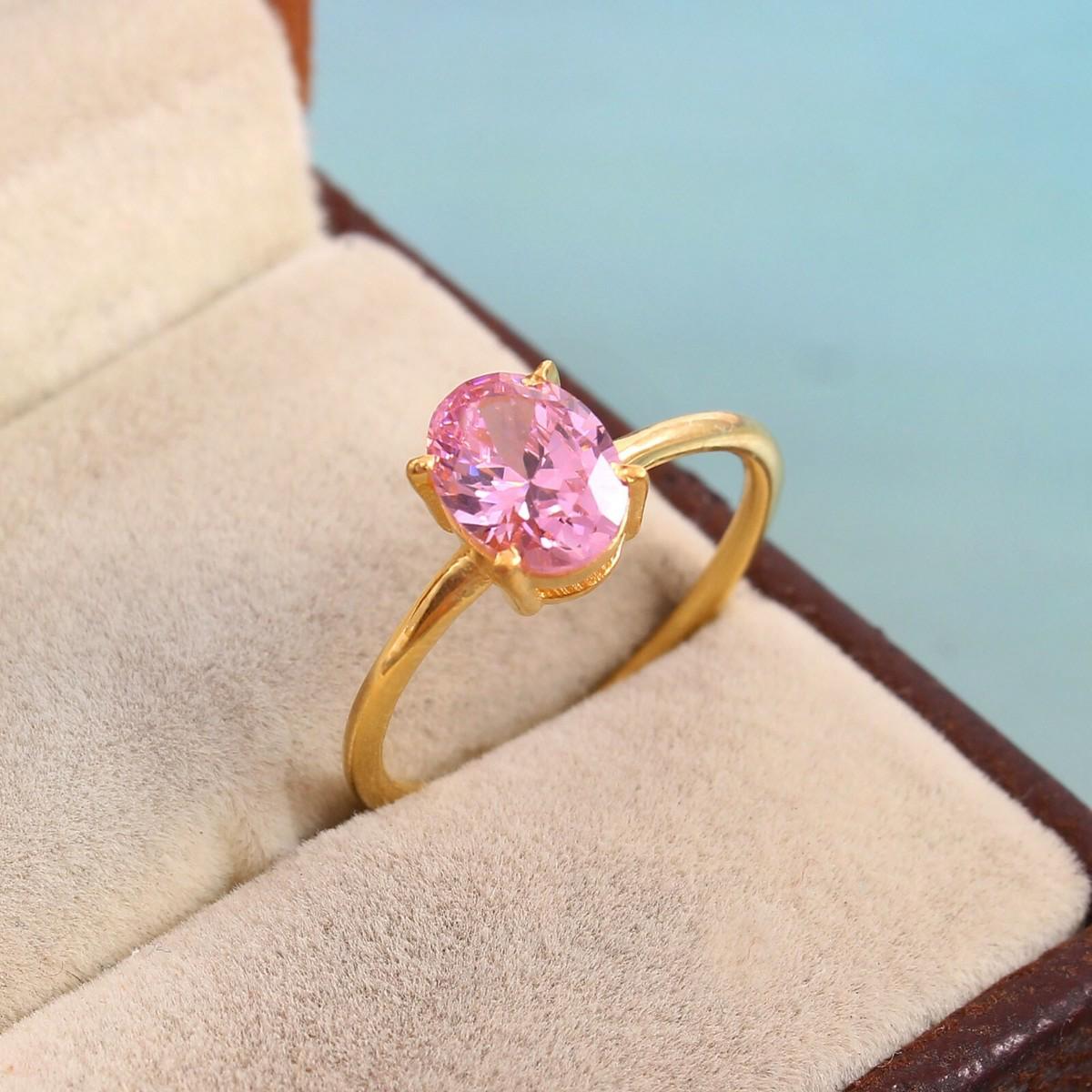 Pink Solitaire Ring