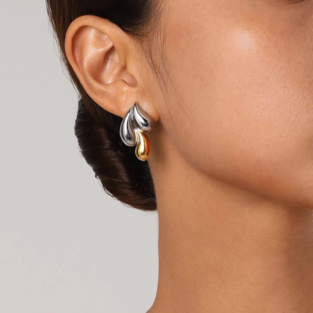 Drop Mixed Metal Waterproof Earrings