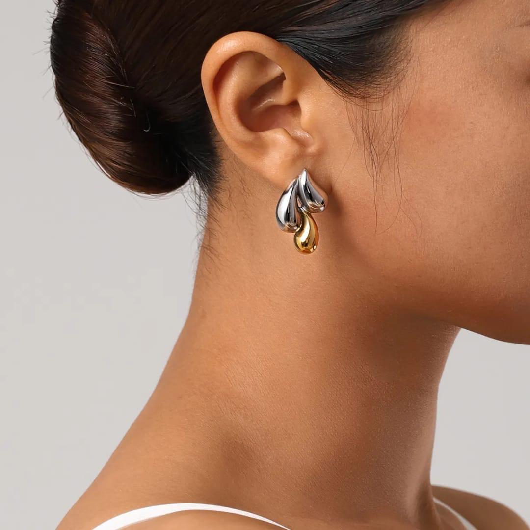 Drop Mixed Metal Waterproof Earrings