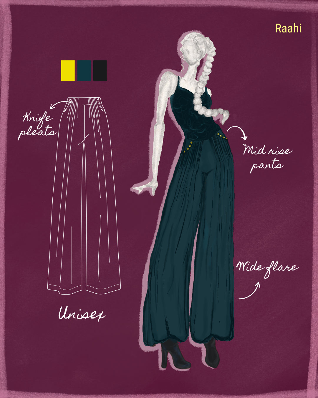 RAAHI Pleated Pants