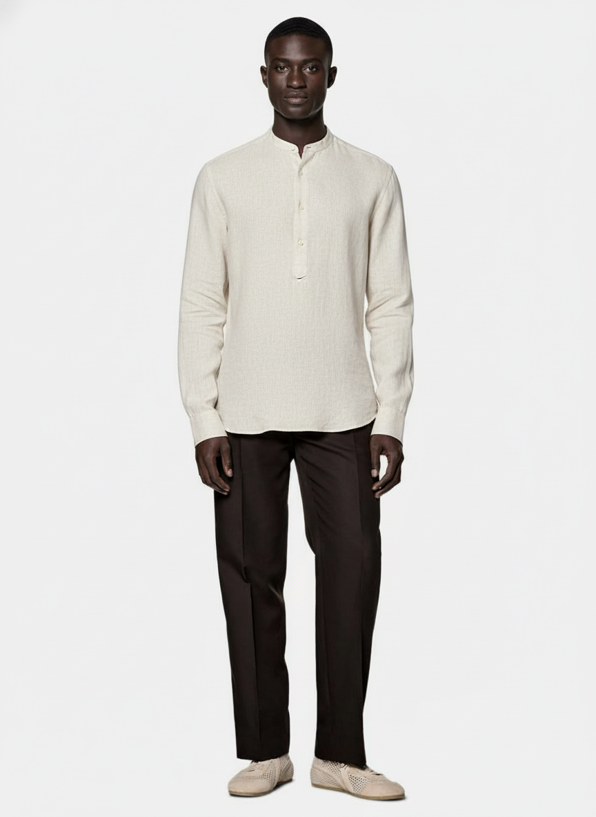 100% Linen Kurta Biege