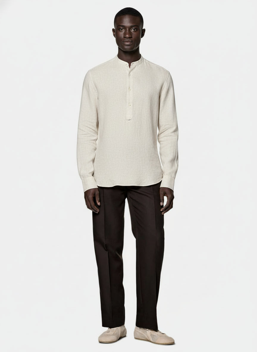 100% Linen Kurta Biege