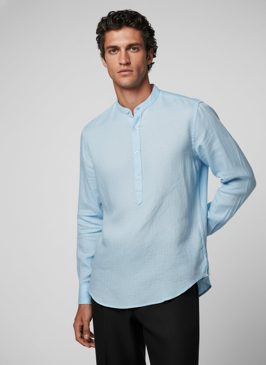 100% Linen Kurta Blue