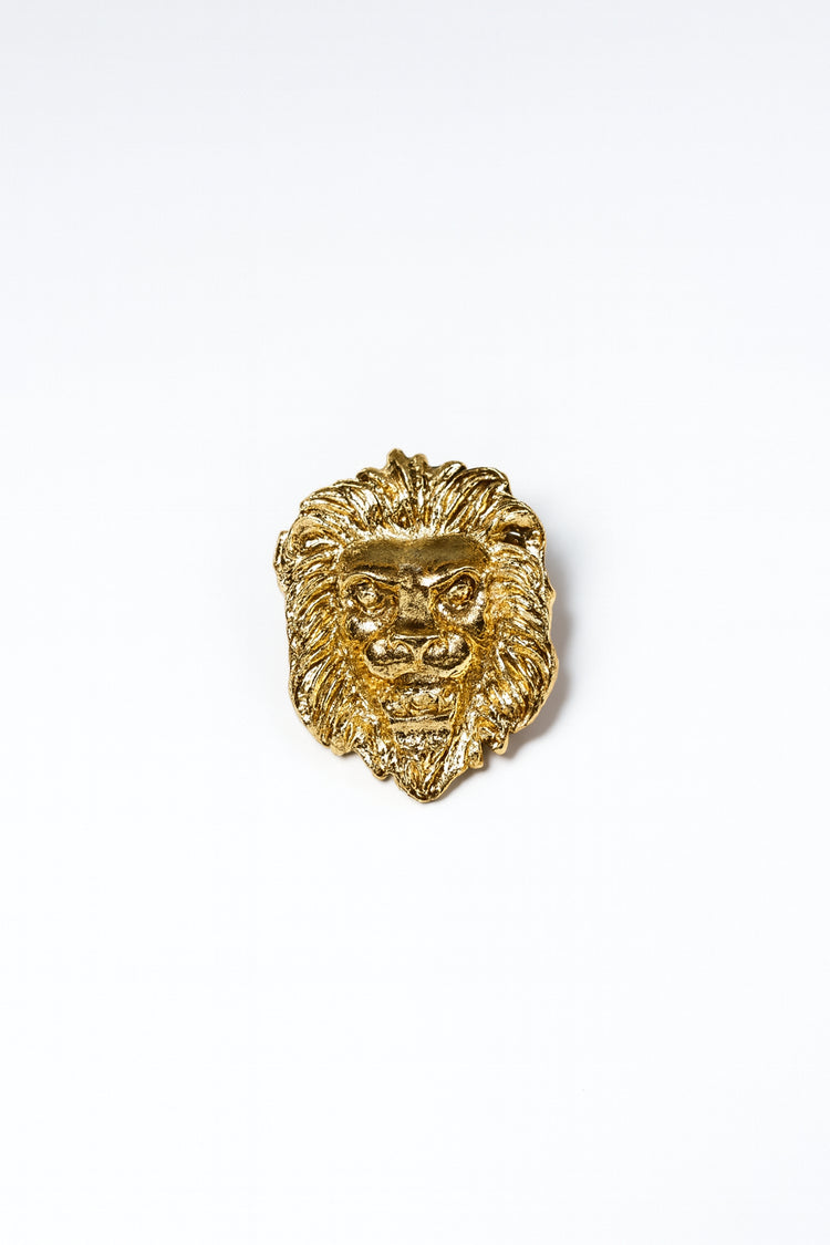 Flat Faced Lion Brooch