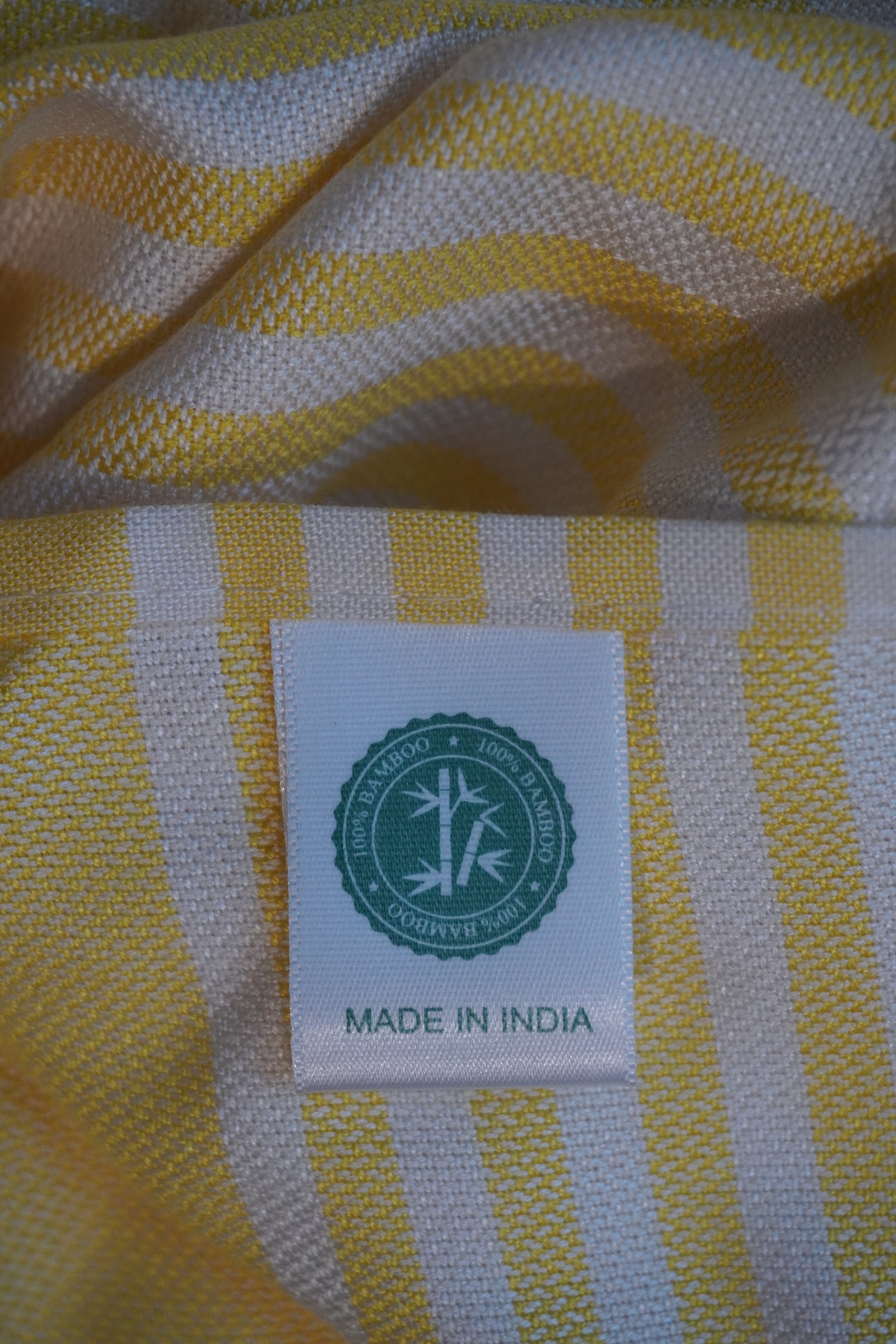 'Yellow' Striped Bamboo towel