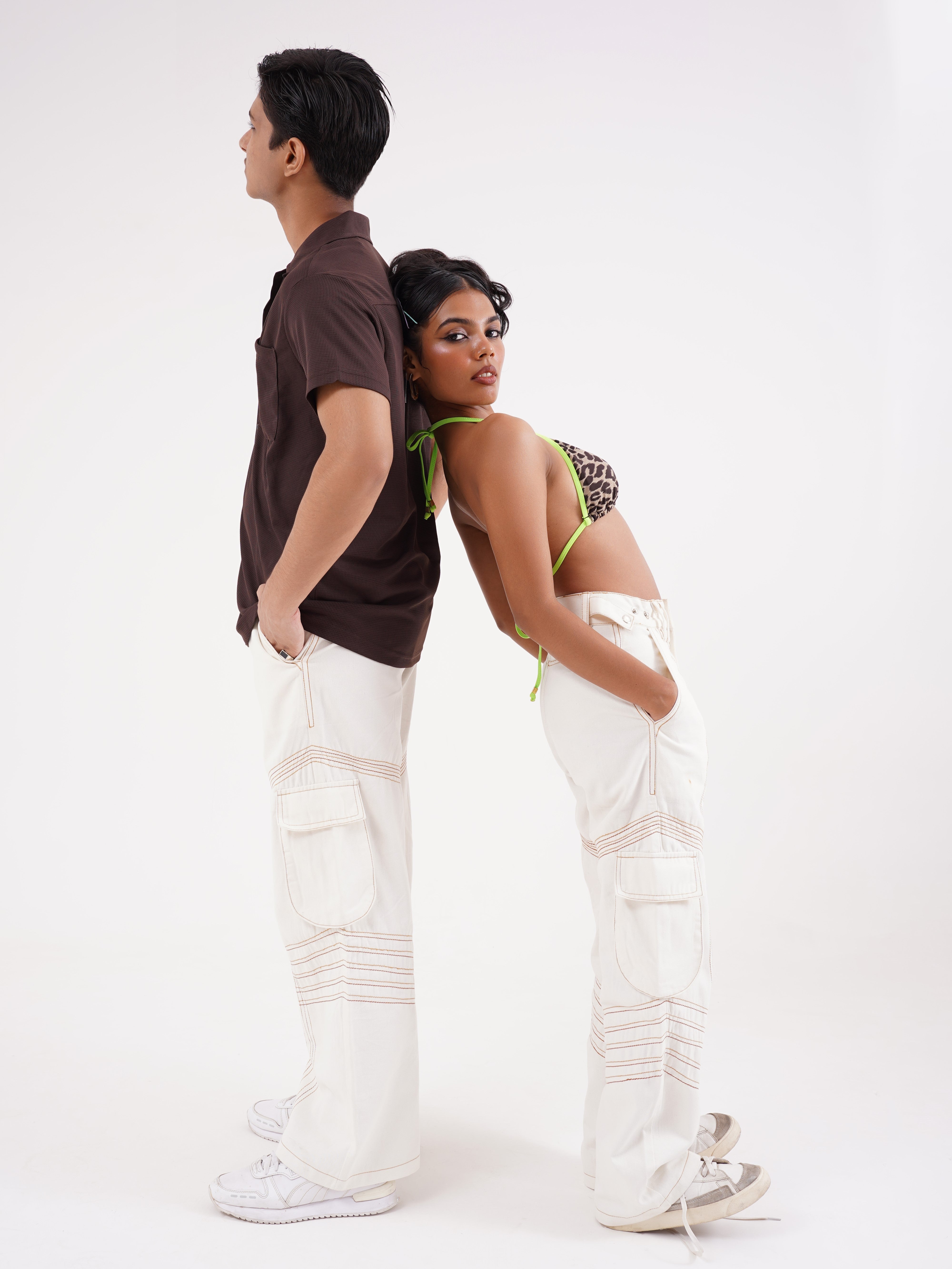 Crystal embroidered jeans