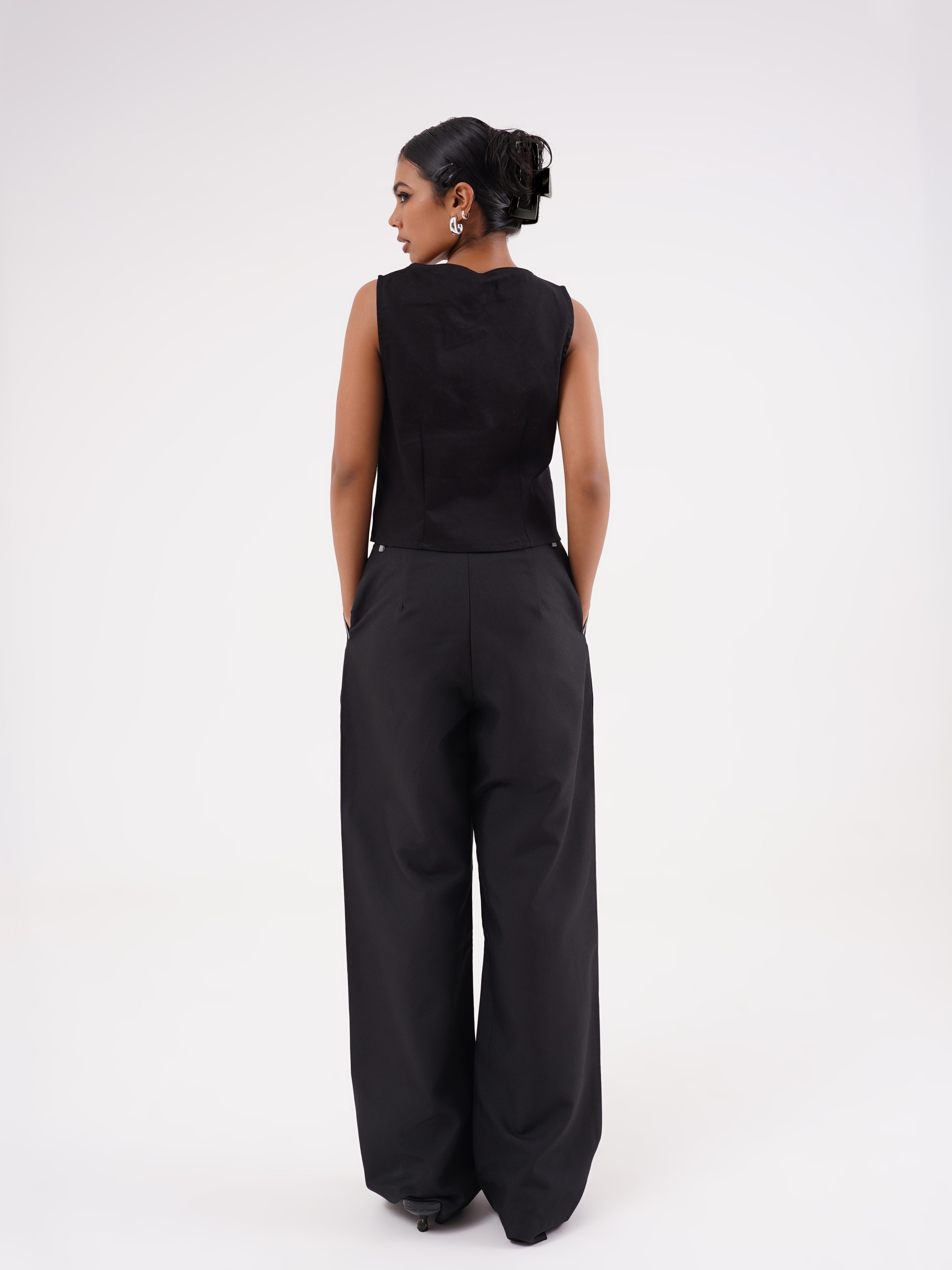 Sauve Tailored Pleated Wide-Leg Trousers