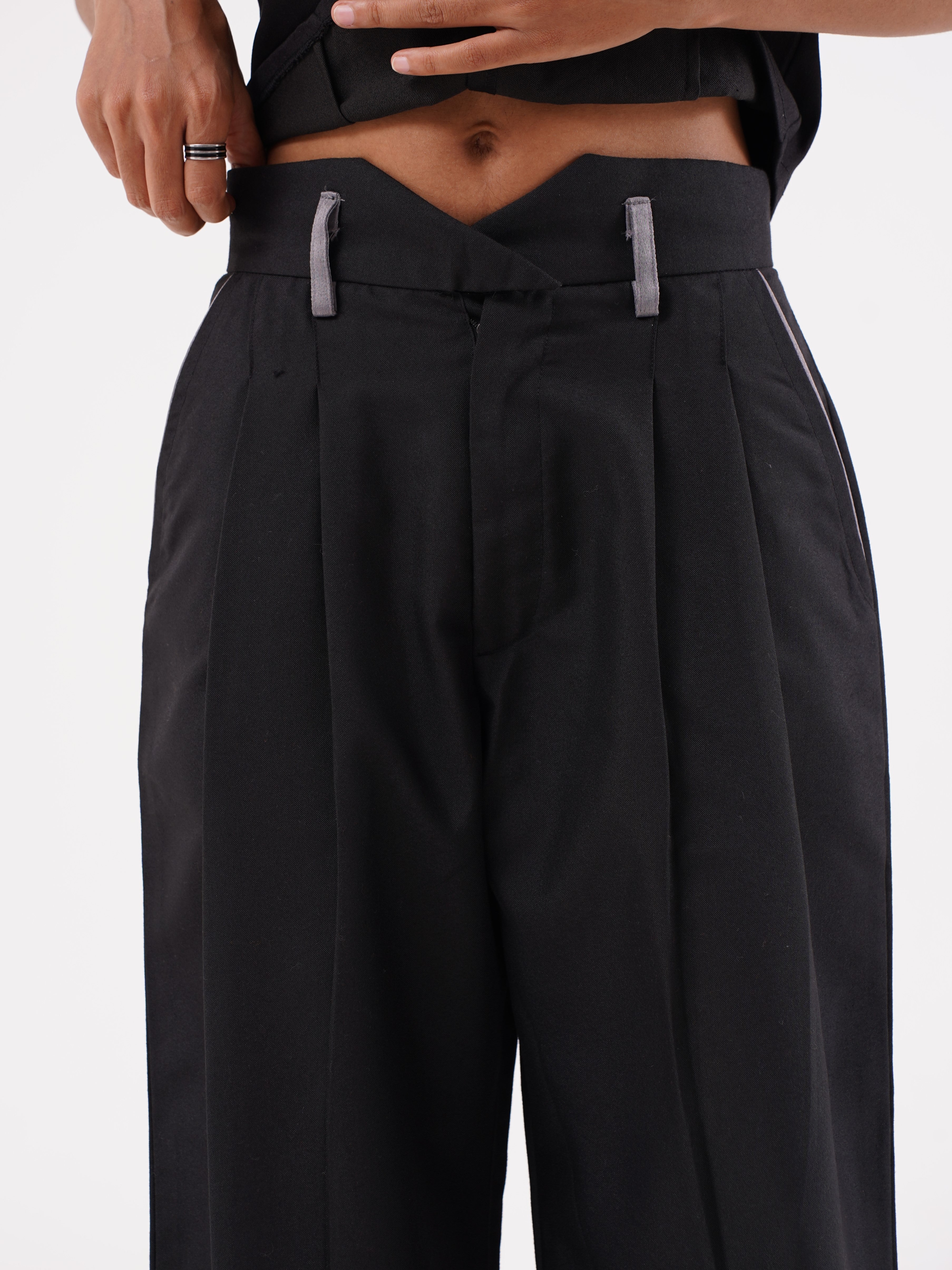 Sauve Tailored Pleated Wide-Leg Trousers
