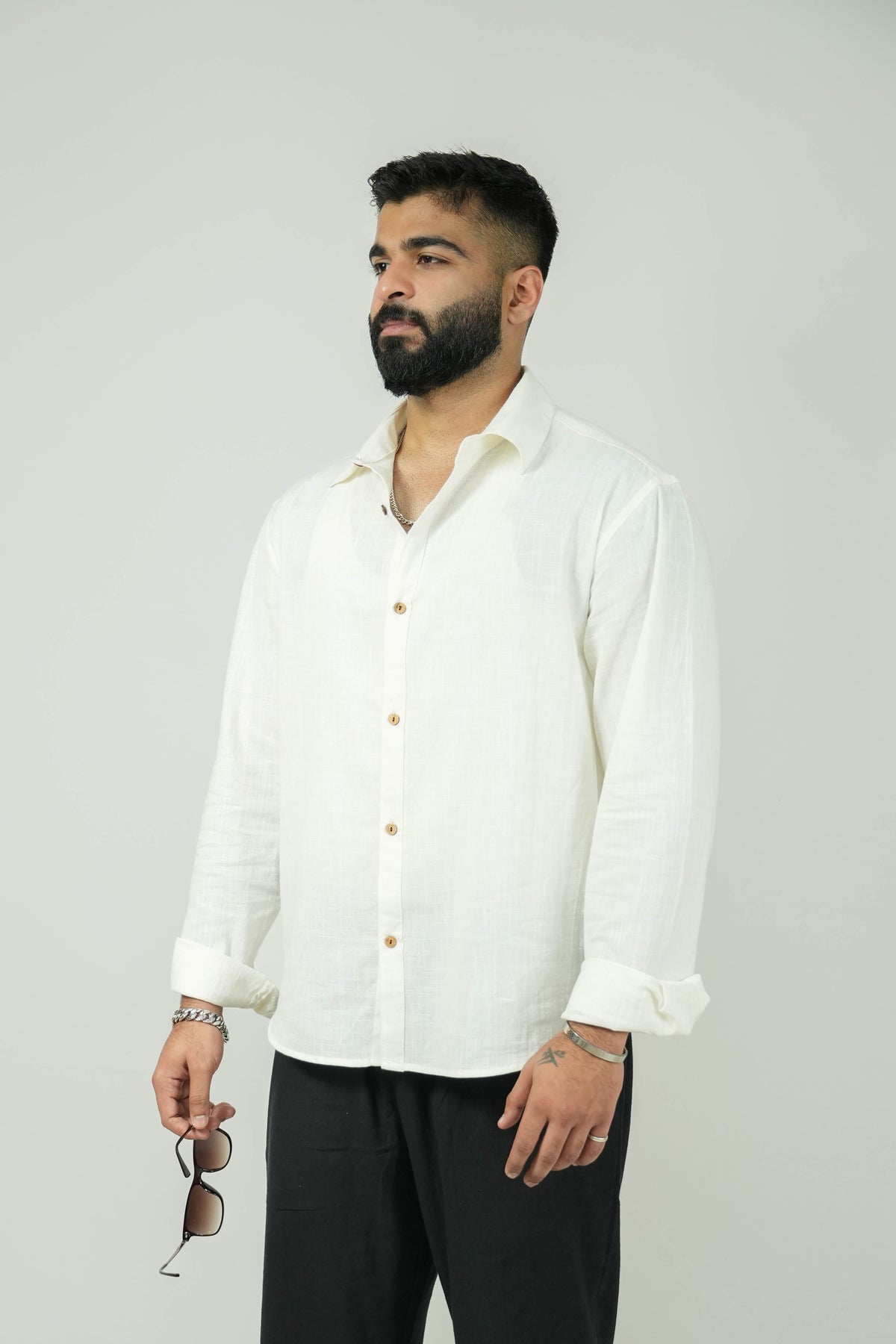White Kiro Full-Sleeved Shirt