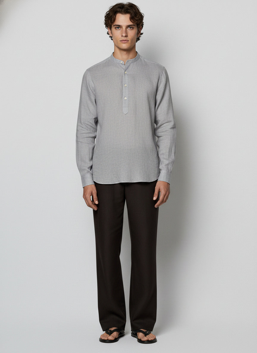 100% Linen Kurta Grey