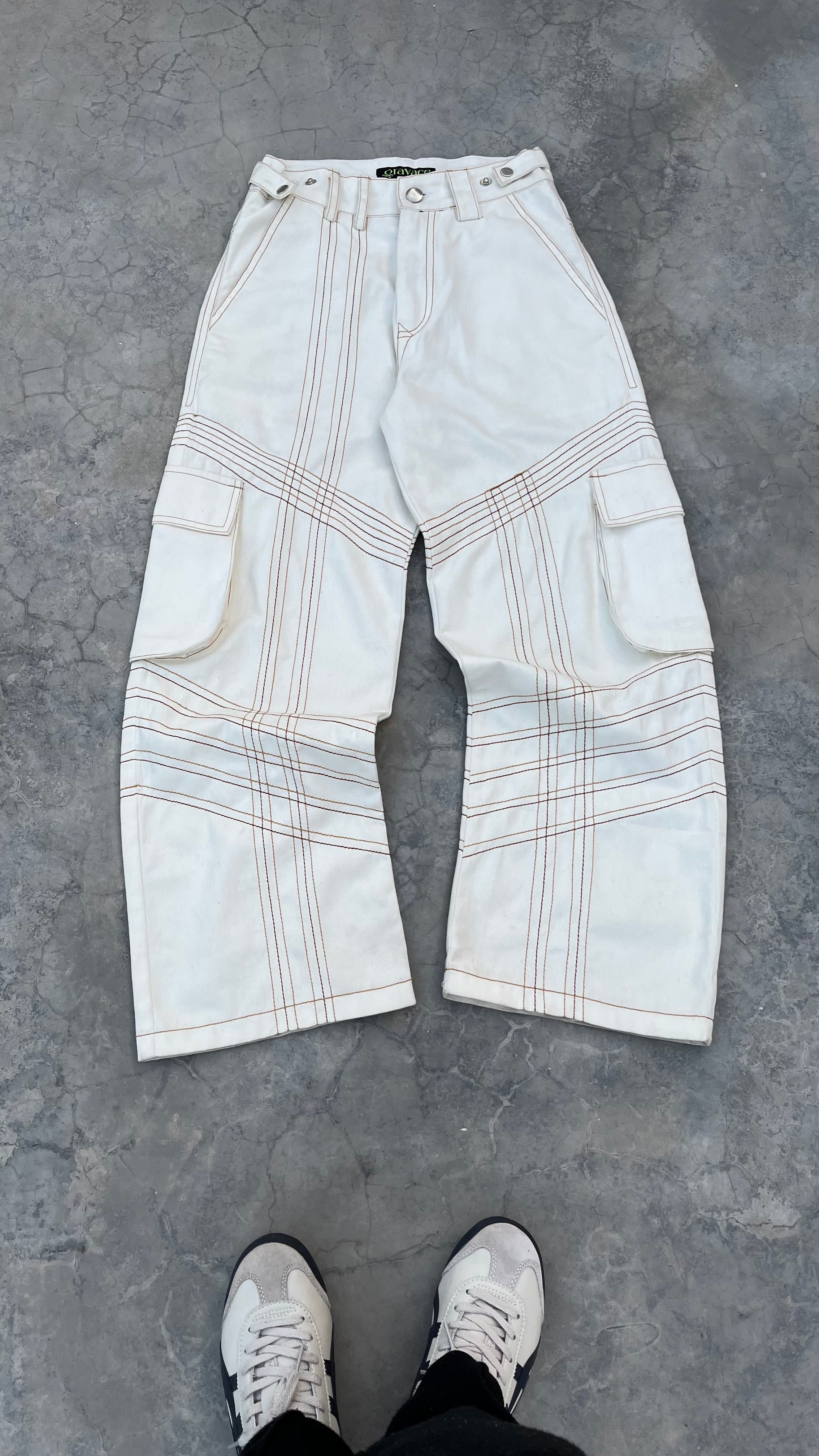 Crystal embroidered jeans