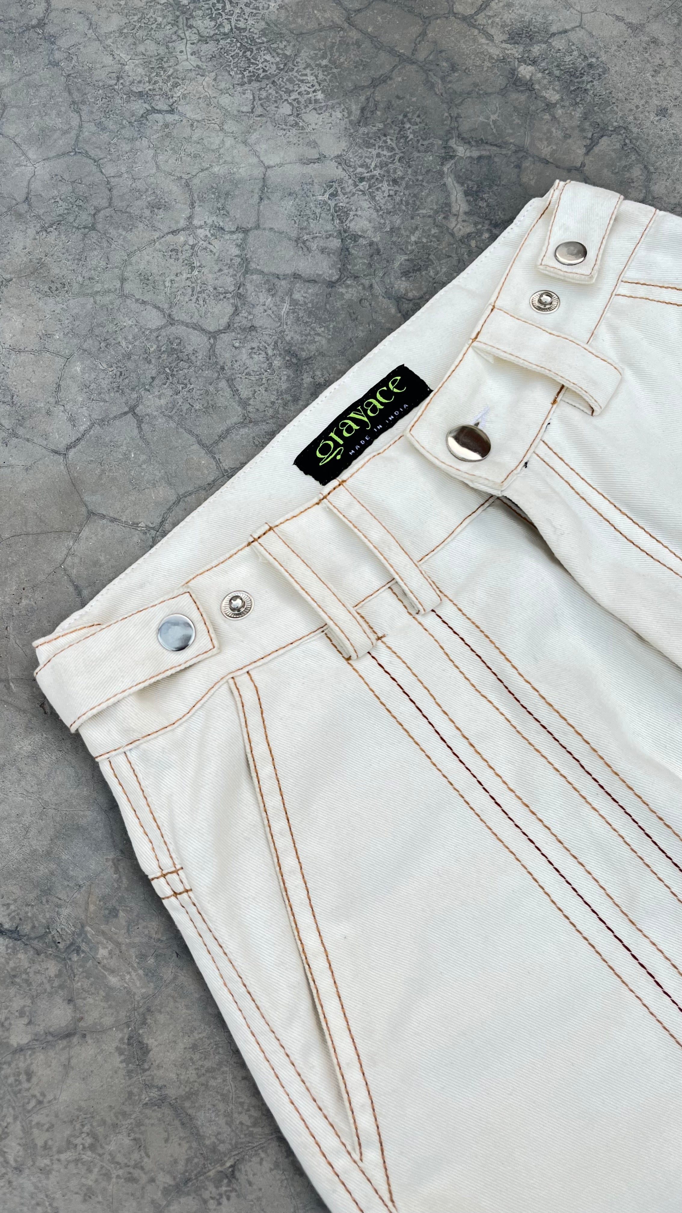 Crystal embroidered jeans