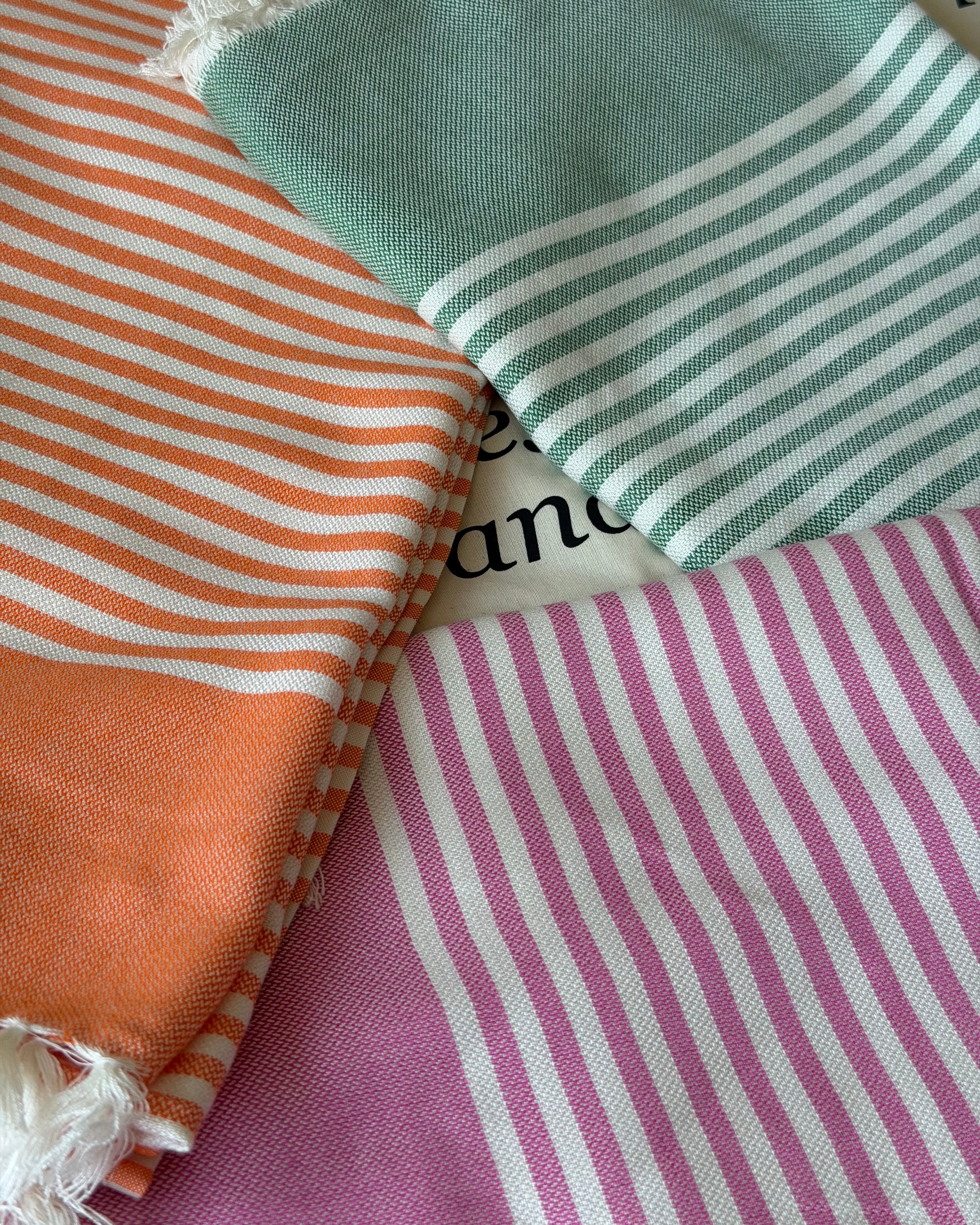 'Green Striped' Bamboo towel