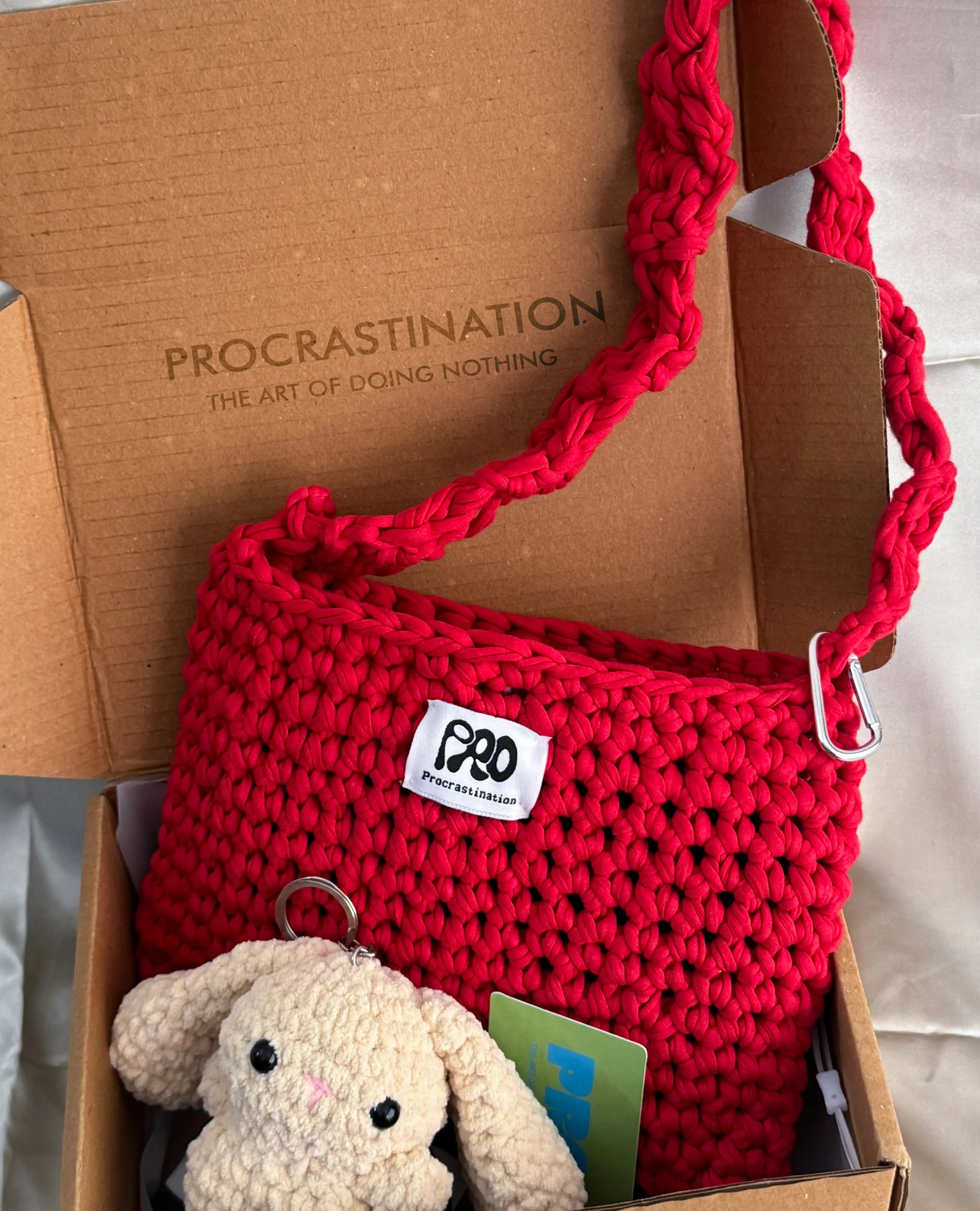 Crochet crossbody bag - Red