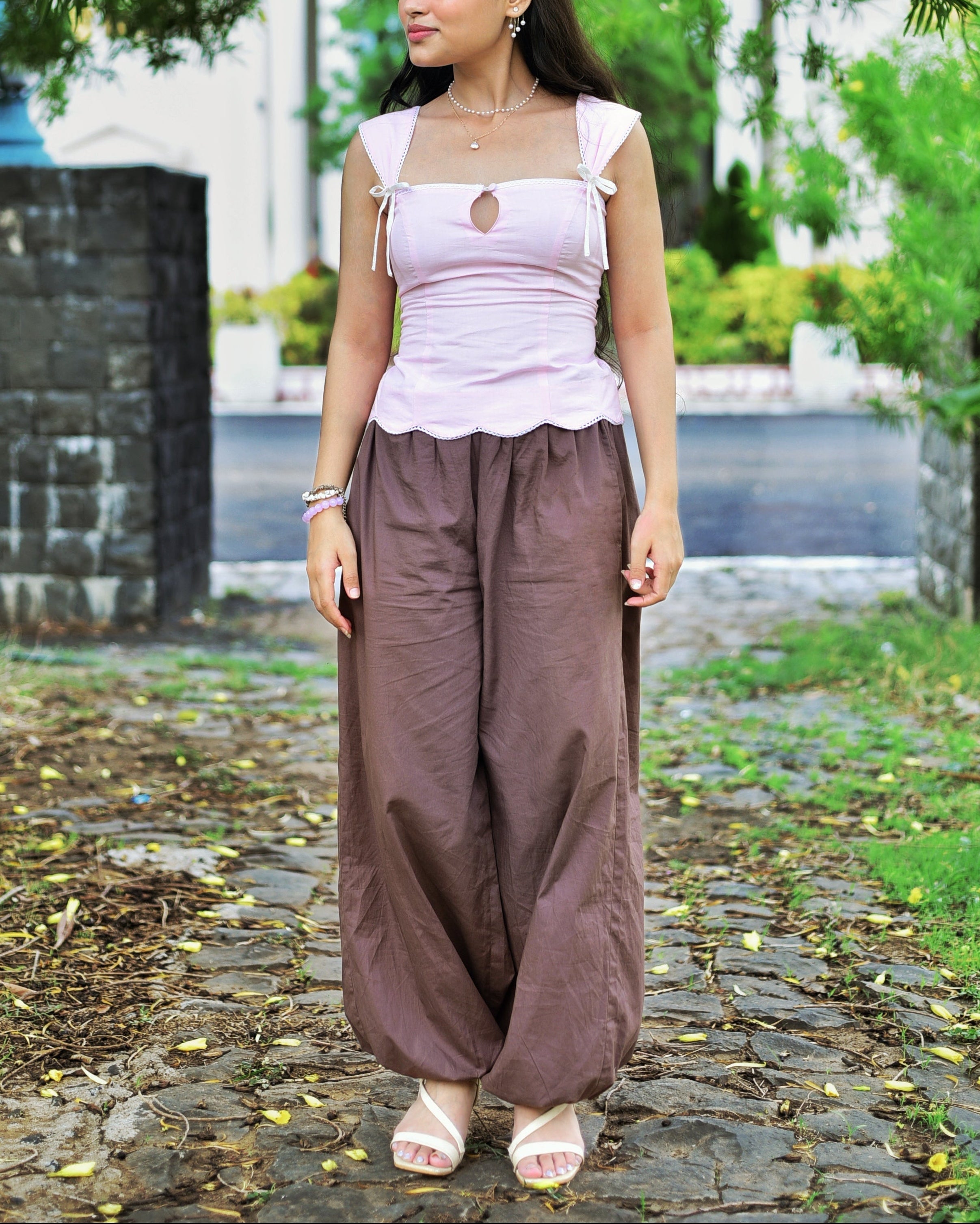Jasmine balloon pants in chocolate brown