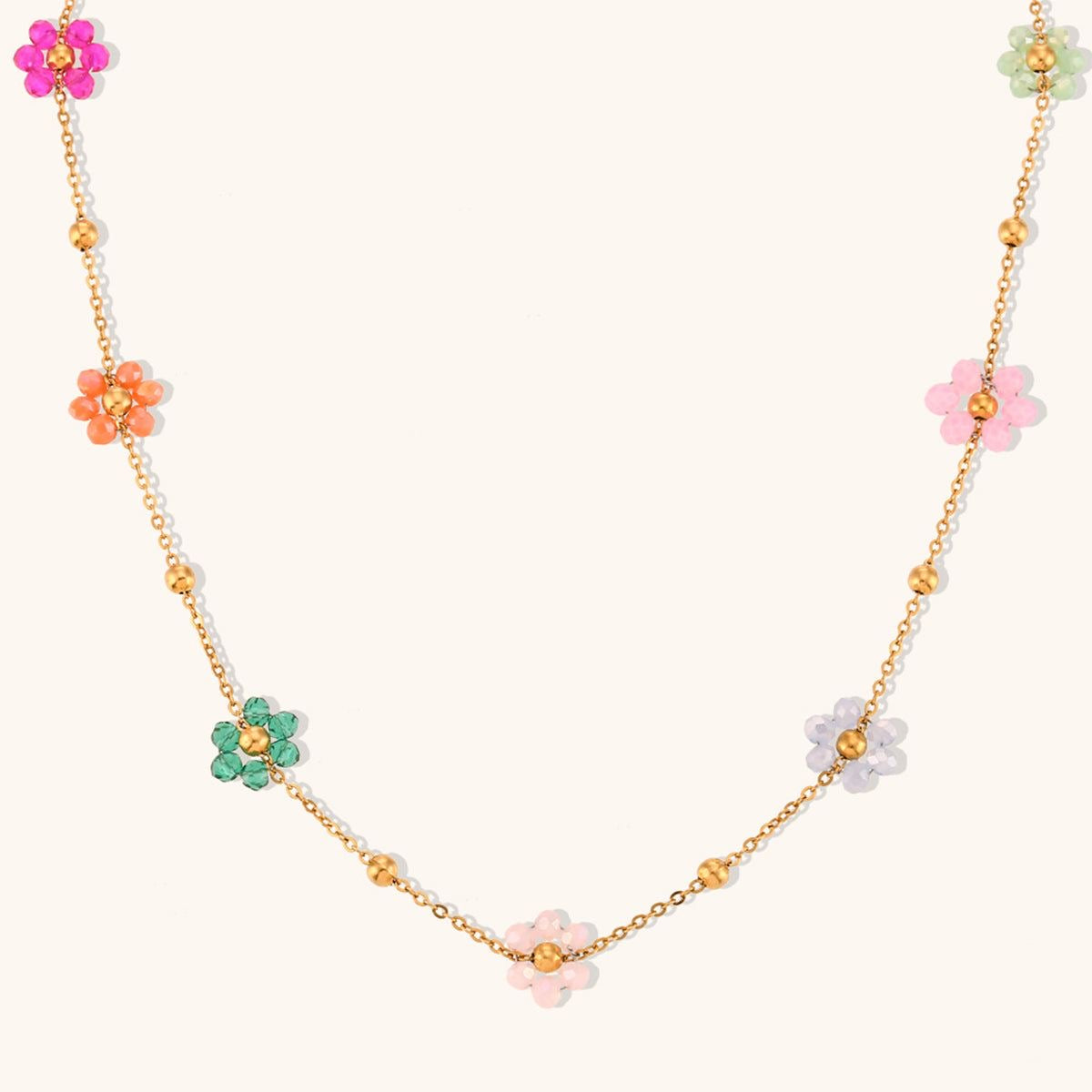 Multicolored Flower Necklace