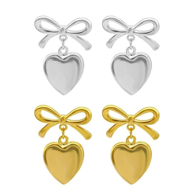 Bow Hearts Waterproof Earrings