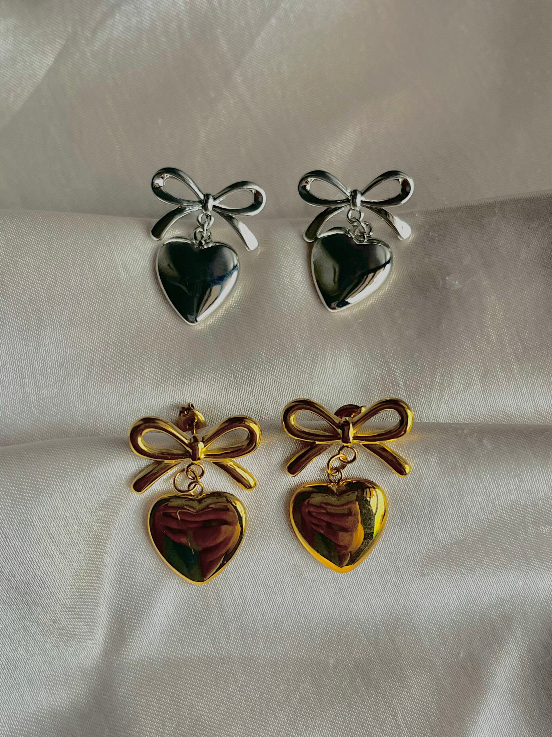 Bow Hearts Waterproof Earrings