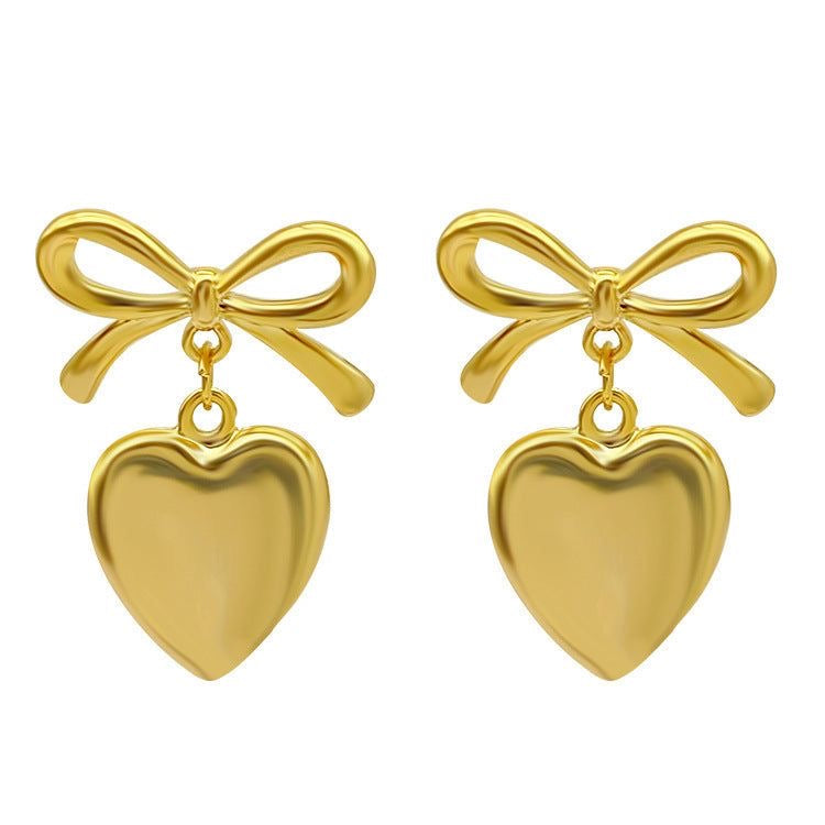 Bow Hearts Waterproof Earrings