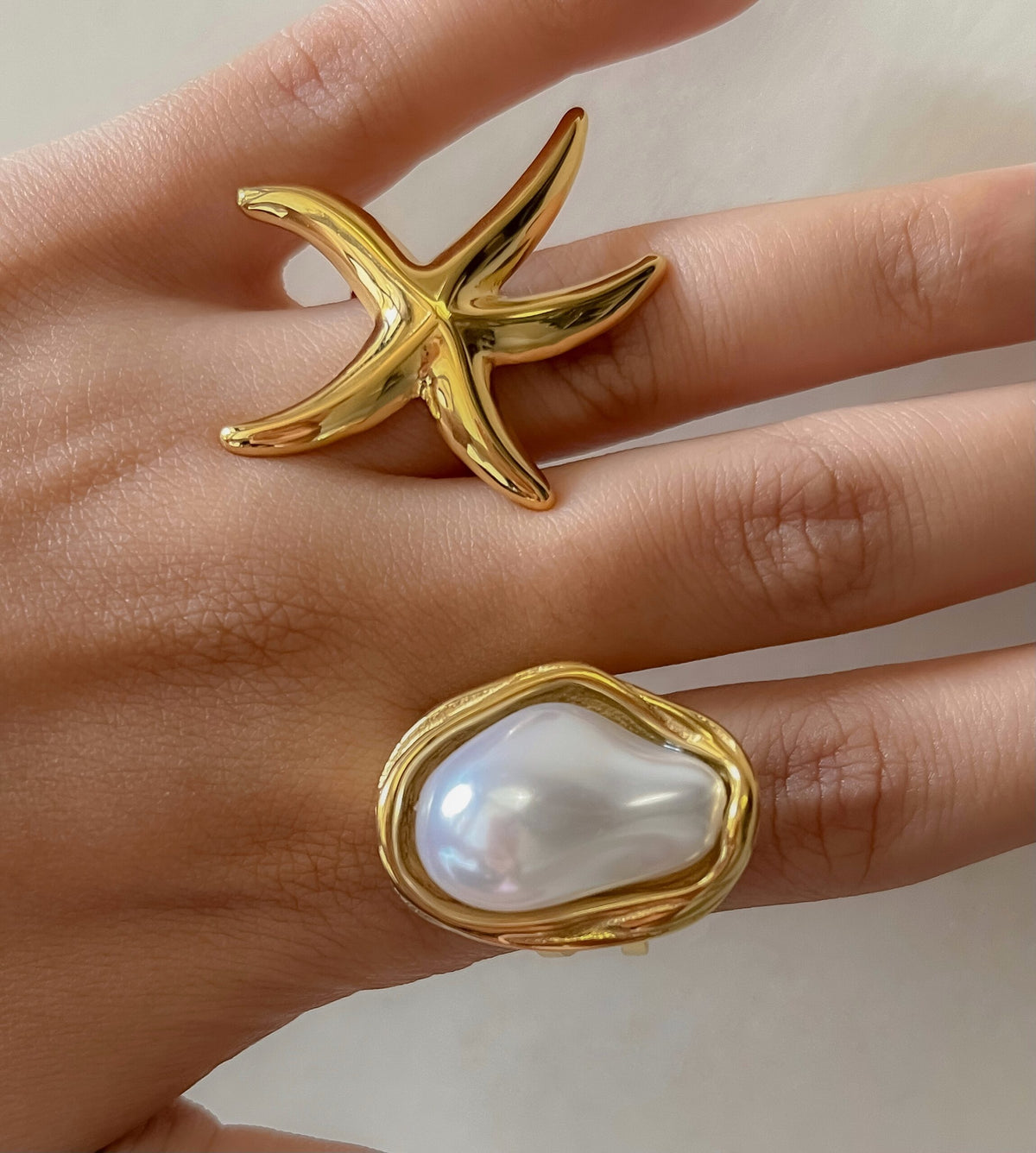 Chunky Pearl Statement Waterproof Ring