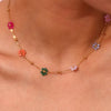 Multicolored Flower Necklace
